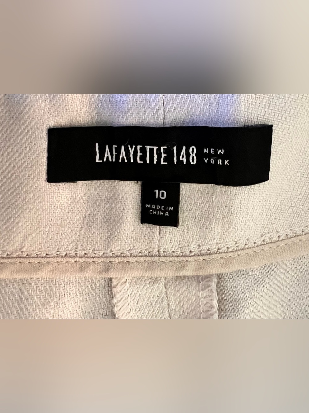LAFAYETTE 148 New York Sz 10 Cream Linen Wide Leg High Rise Pleated Pant Org$998 - Picture 7 of 13